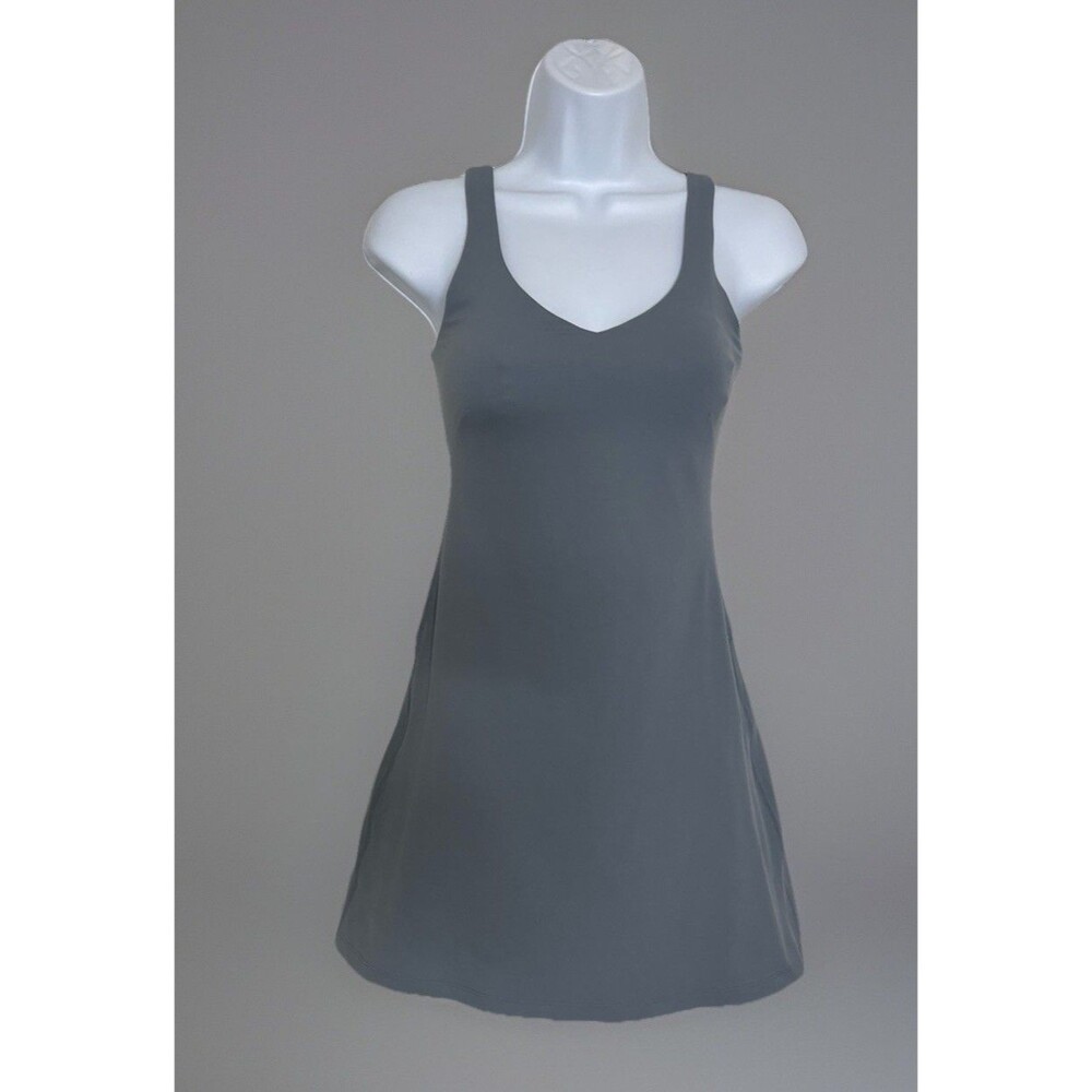 Lululemon Align Dress Size 2 Belgian Blue Grey Shorts Padded Tennis Gym Sports - Picture 2 of 10